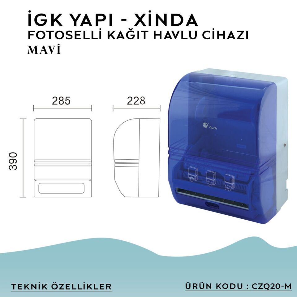 İGK YAPI – XinDa Fotoselli Mavi Kağıt Havlu Makinesi (CZQ20-M)