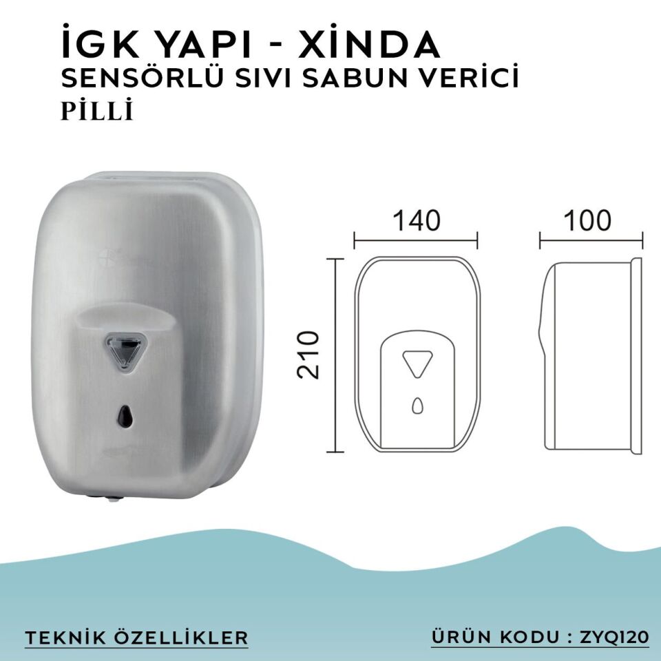 İGK YAPI – XinDa Fotoselli Pilli Sıvı Sabun Dispanseri (ZYQ120)