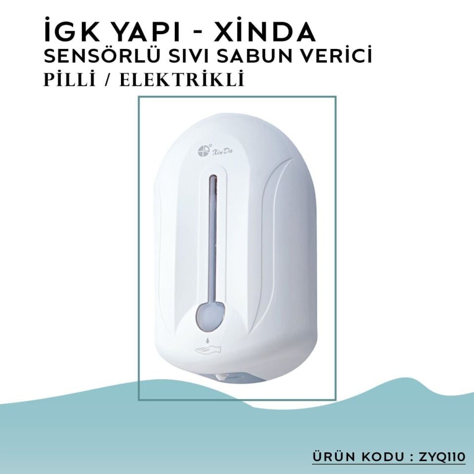 İGK YAPI – XinDa Fotoselli Pilli / Elektrikli Sıvı Sabun Dispanseri 1100ml (ZYQ110)