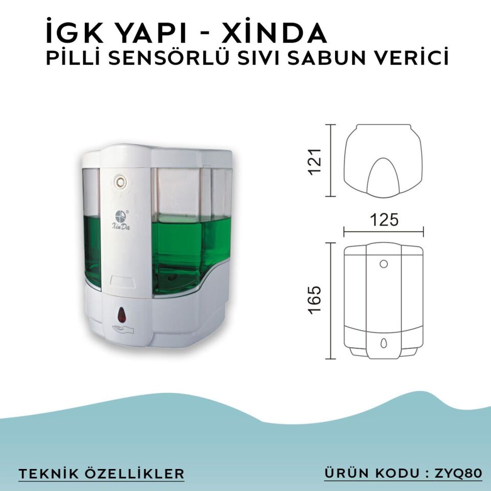 İGK YAPI – XinDa Fotoselli Sıvı Sabun Dispanseri (ZYQ80)