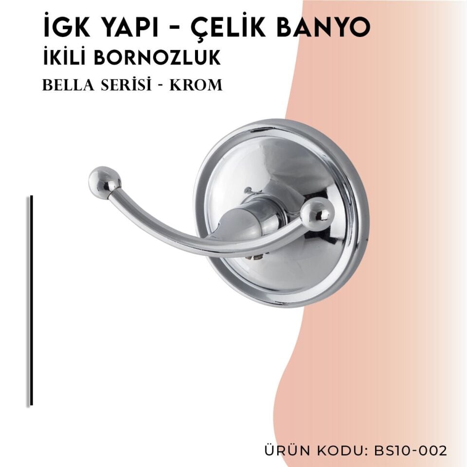 BANYOLİA - Çelik Banyo Bella Bornozluk Çiftli (BS10-002)