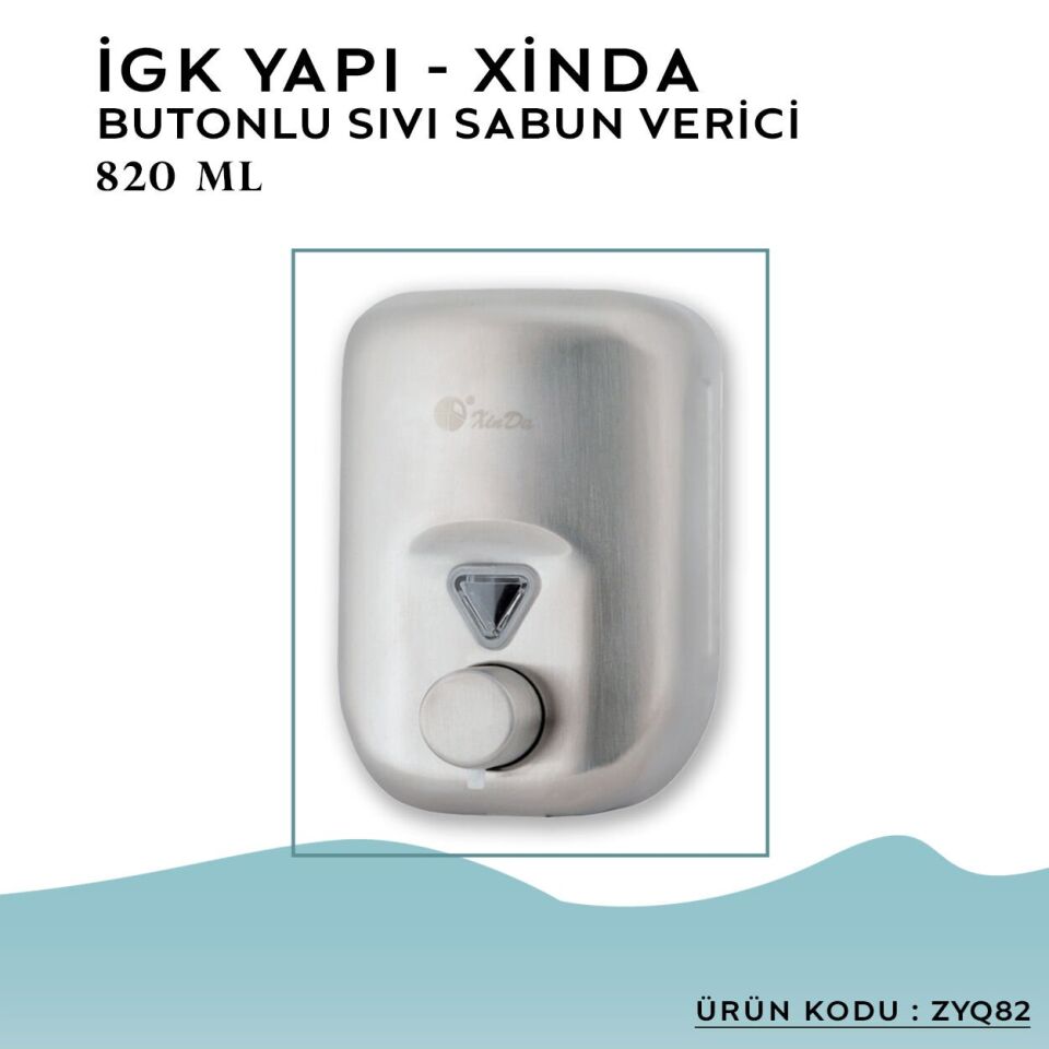 İGK YAPI – XinDa Manuel Butonlu Sıvı Sabun Dispanseri 820ml (ZYQ82)