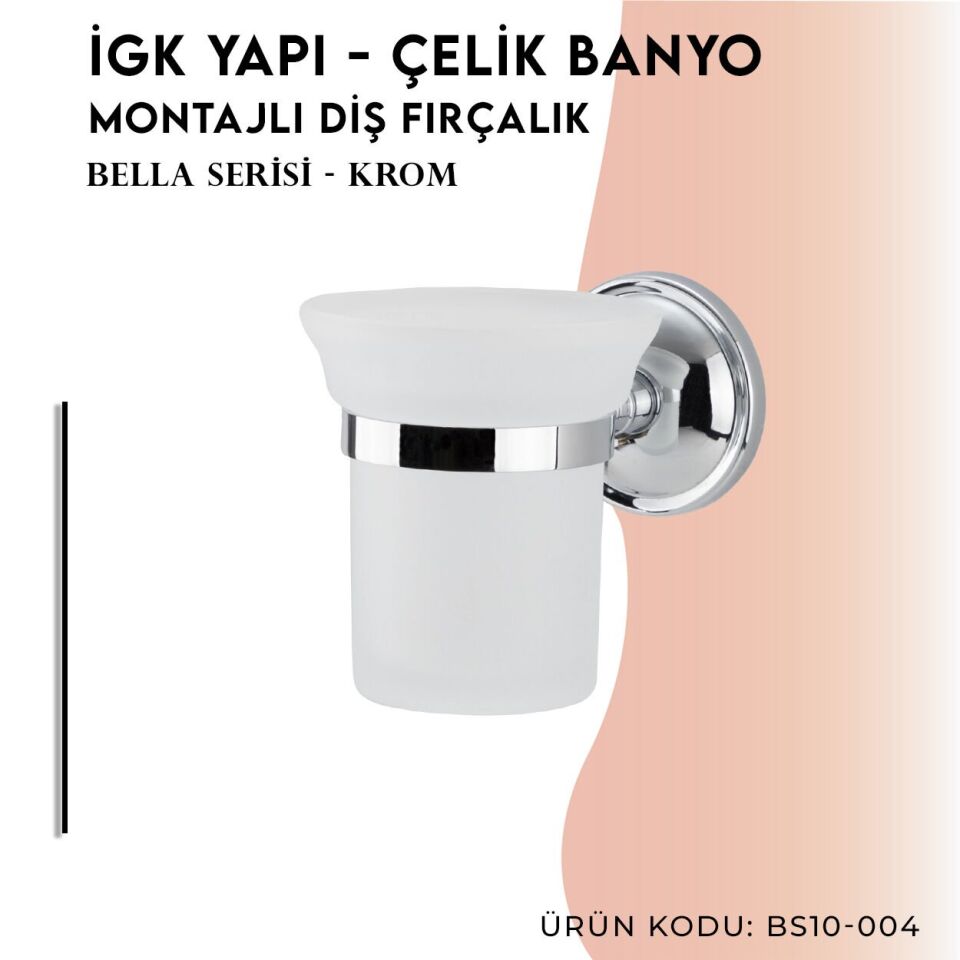 BANYOLİA - Çelik Banyo Bella Diş Fırçalık (BS10-004)