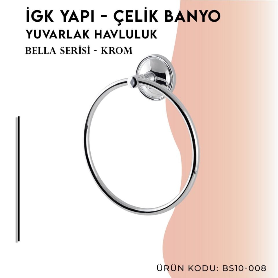 BANYOLİA - Çelik Banyo Bella Yuvarlak Havluluk (BS10-008)