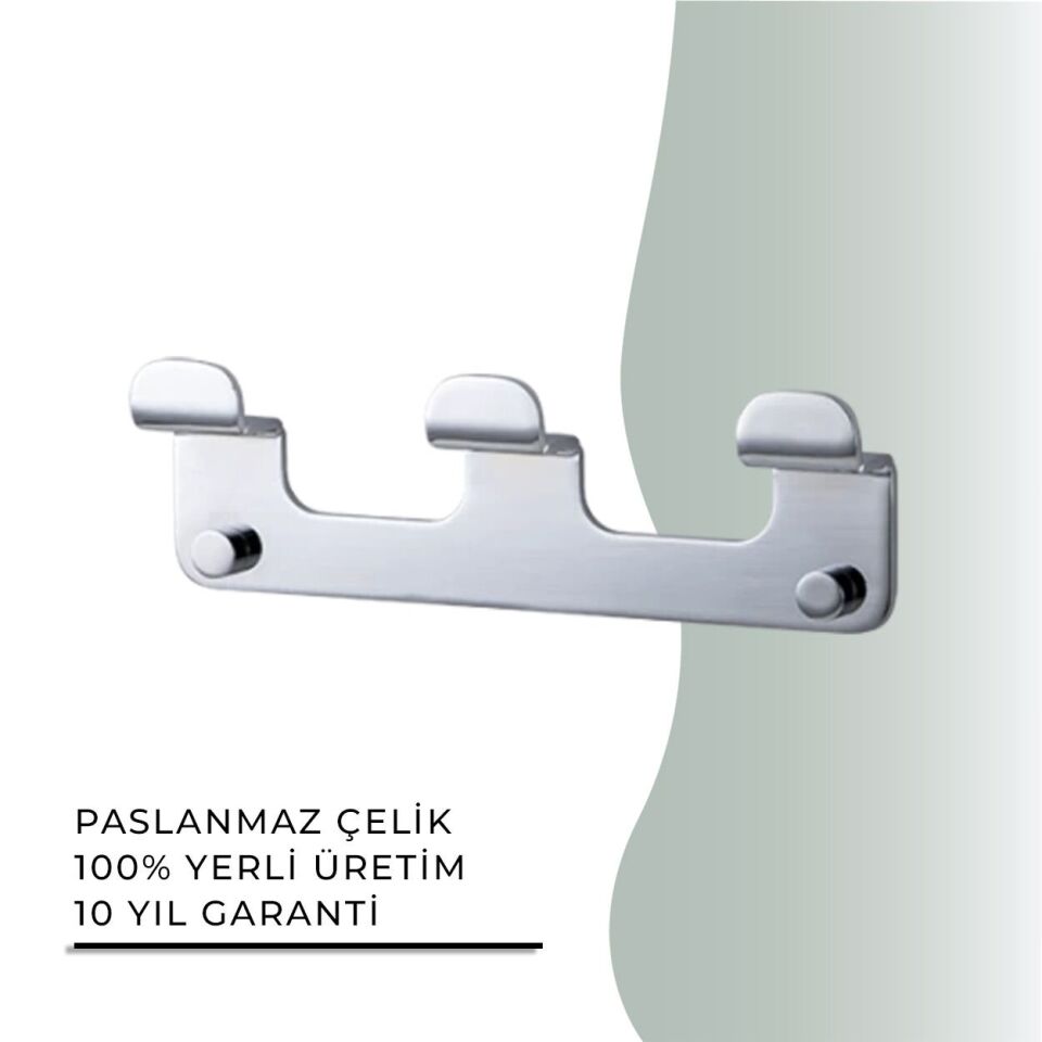 İGK YAPI - Çelik Banyo Paris Üçlü Askılık (PS10-003)