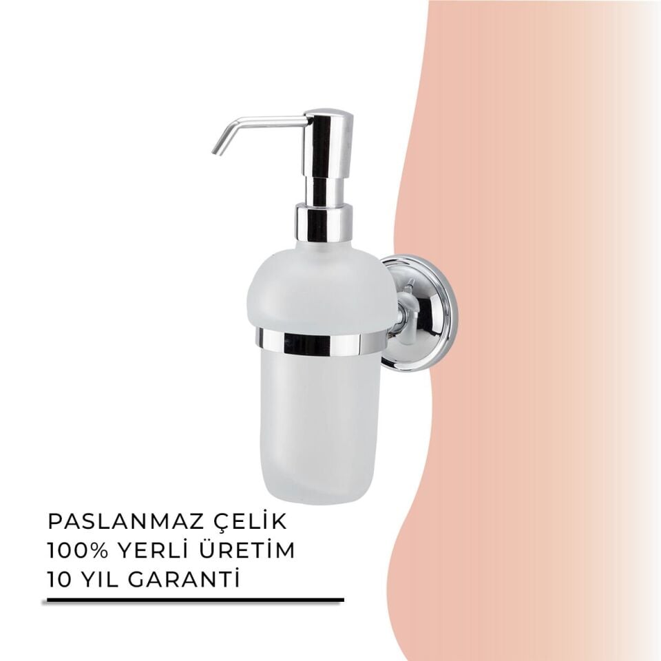BANYOLİA - Çelik Banyo Bella Montajlı Sıvı Sabunluk Camlı (BS10-013)