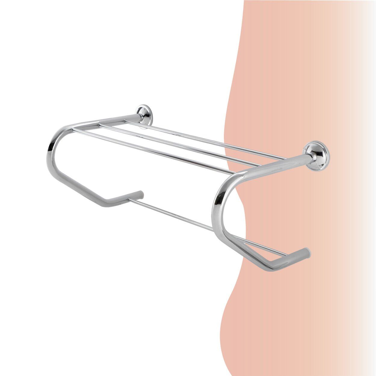 BANYOLİA - Çelik Banyo Bella Destekli Raf Havluluk 50cm (30-002)