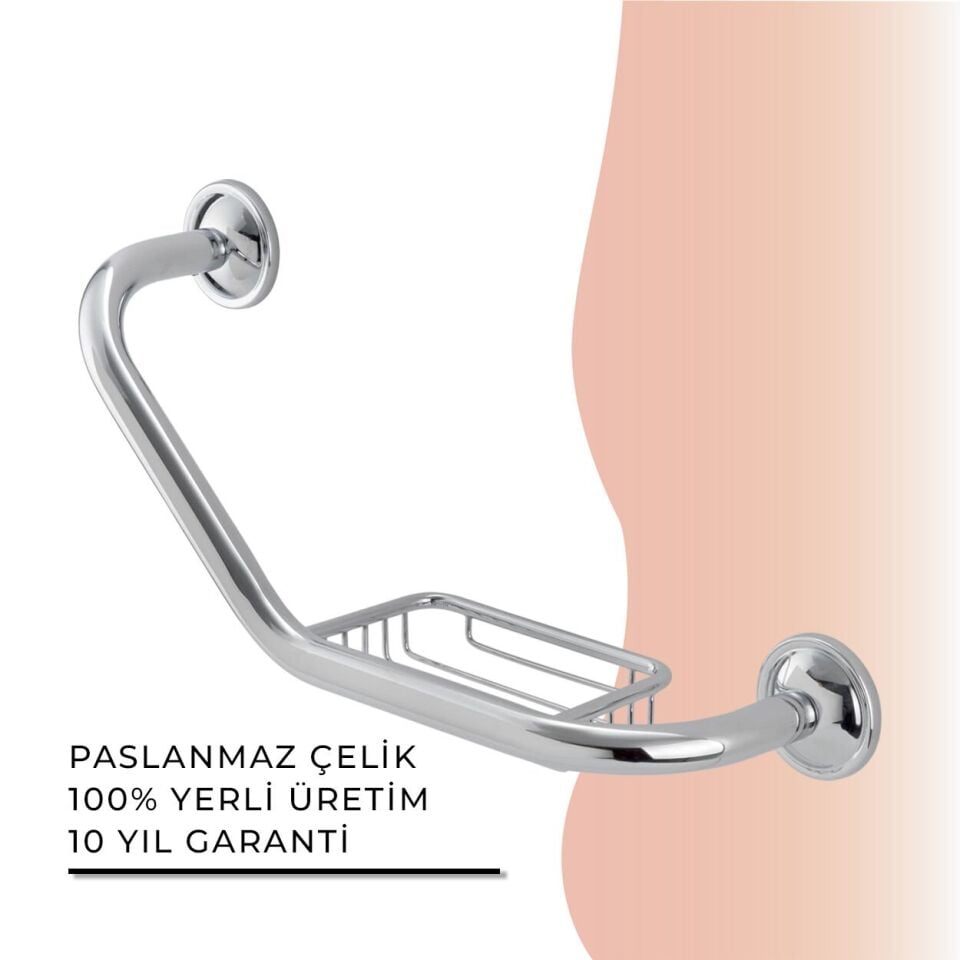 BANYOLİA - Çelik Banyo Bella Süngerlikli İkili Küvet Tutamağı 40cm (30-020)