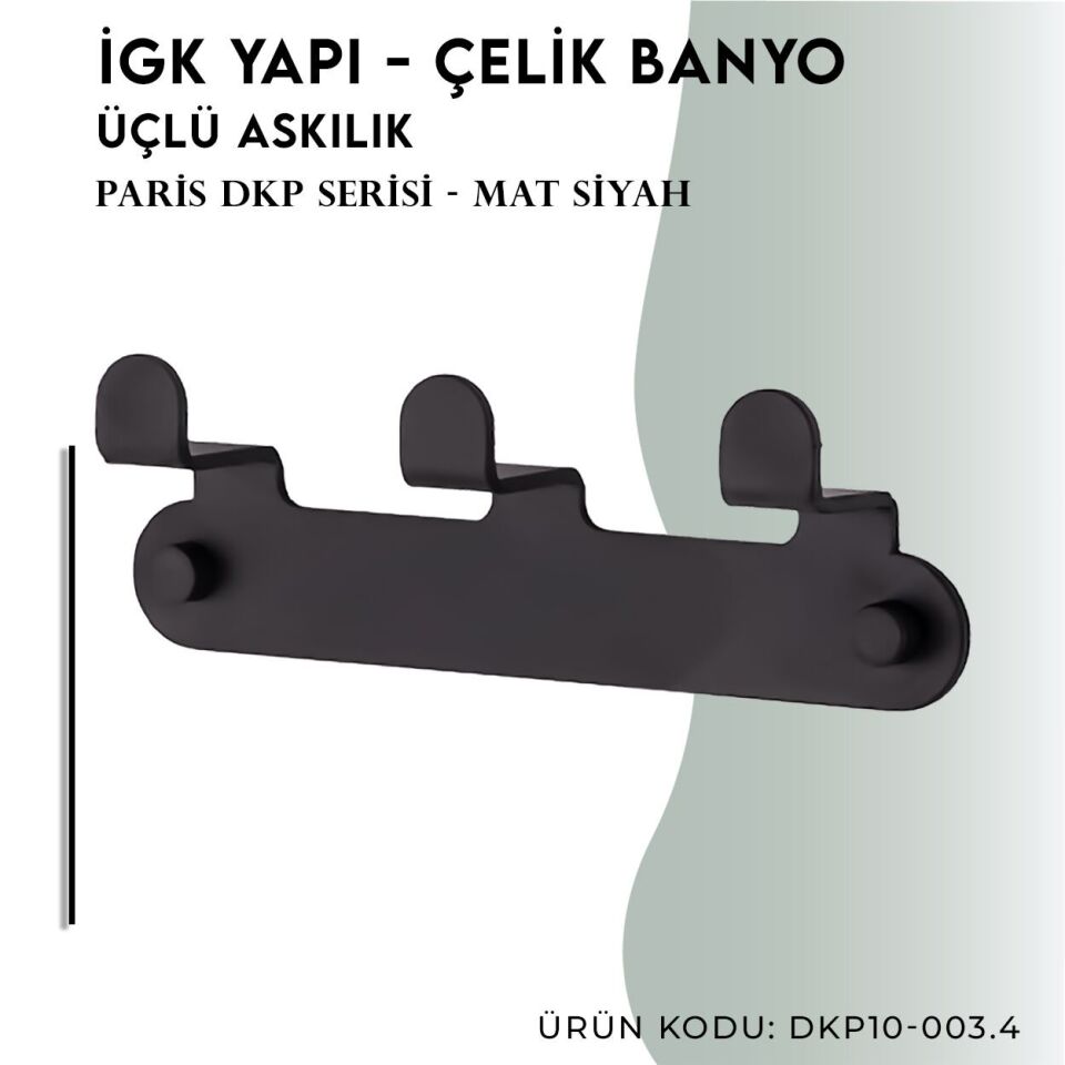 İGK YAPI - Çelik Banyo Paris Üçlü Askılık (DKP10-003.4)