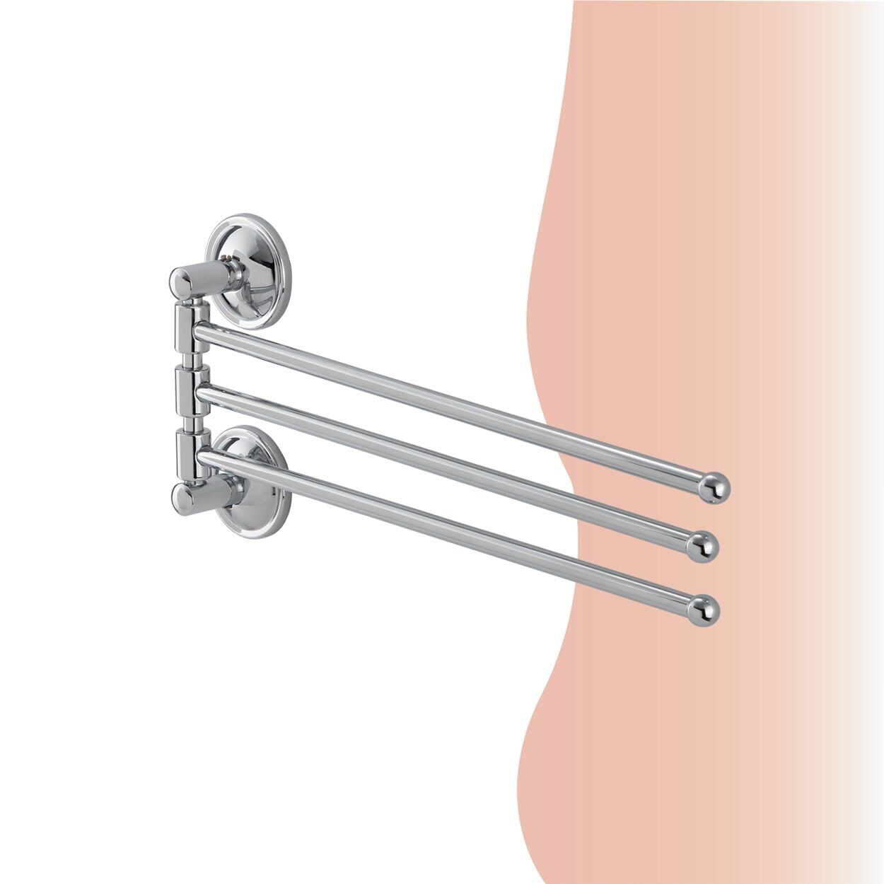 BANYOLİA - Çelik Banyo Bella Mimoza Üçlü Döner Havluluk  (30-022)