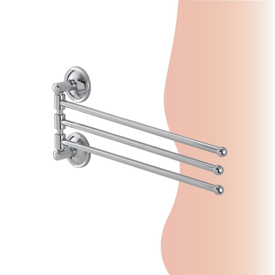 BANYOLİA - Çelik Banyo Bella Mimoza Üçlü Döner Havluluk  (30-022)