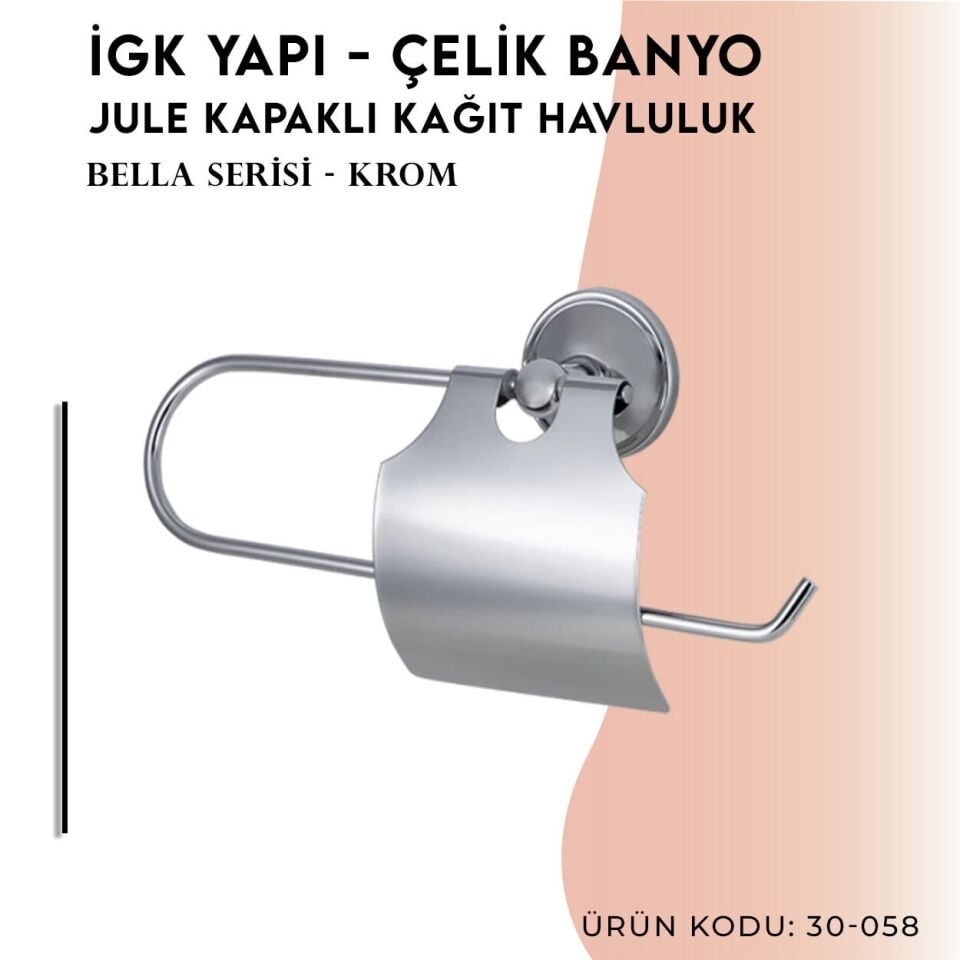 BANYOLİA - Çelik Banyo Bella Jule Kapaklı Kâğıt Havluluk (30-058)