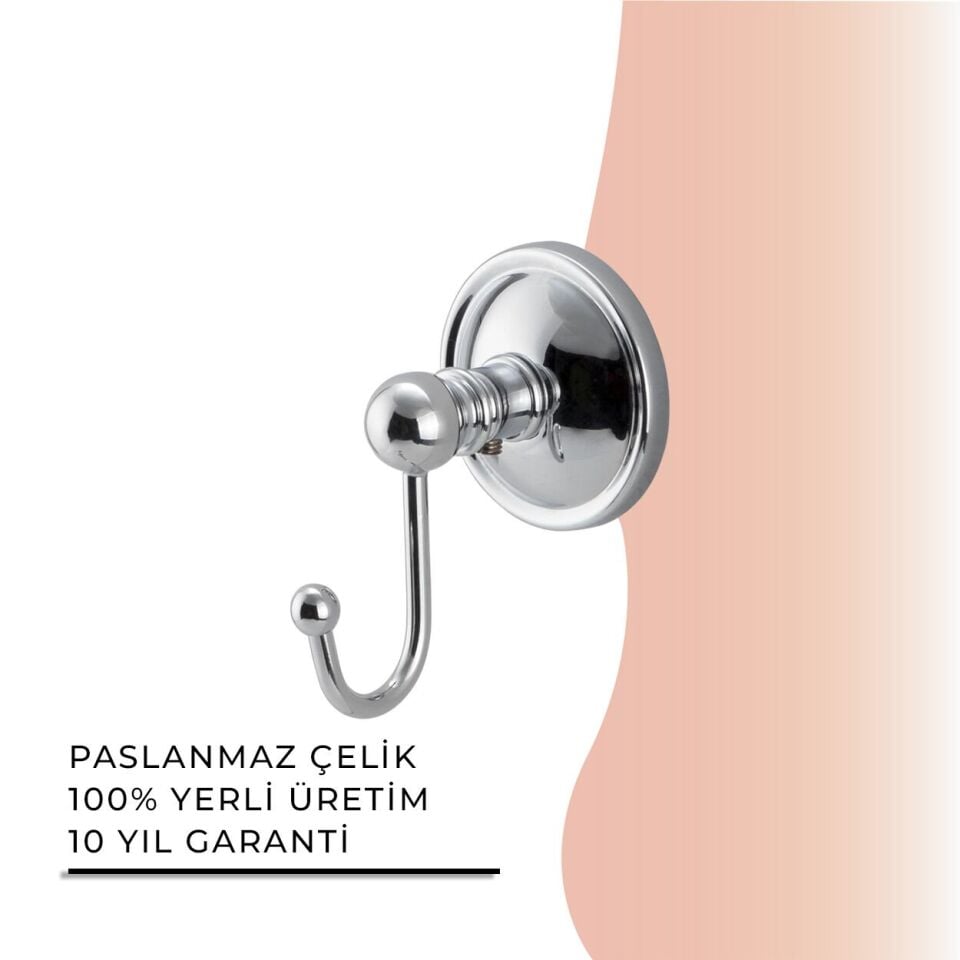BANYOLİA - Çelik Banyo Bella Klasik Tekli Askılık (40-007)