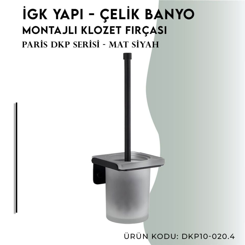 İGK YAPI - Çelik Banyo Paris Montajlı Klozet Fırçası (DKP10-020.4)