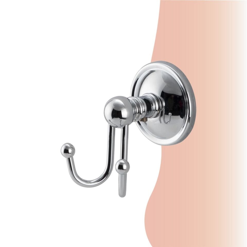 BANYOLİA - Çelik Banyo Bella Klasik İkili Askılık (40-008)