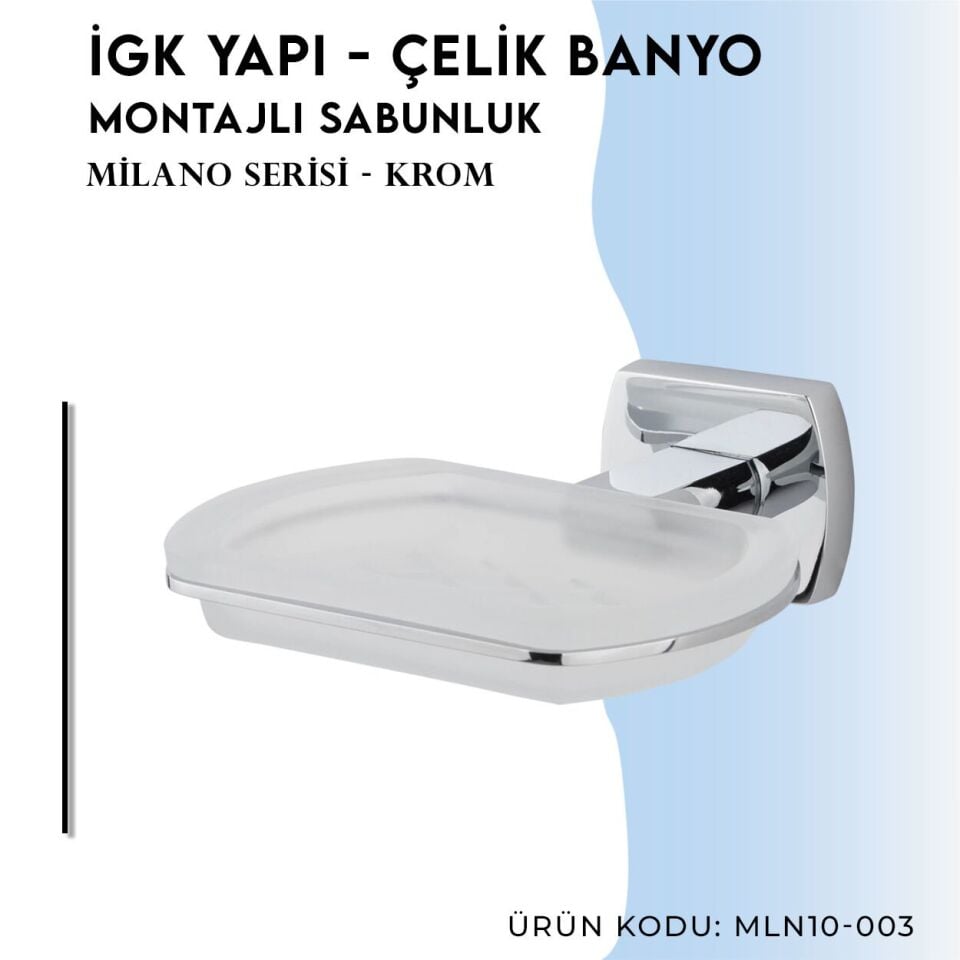 BANYOLİA - Çelik Banyo Milano Montajlı Sabunluk (MLN10-003)