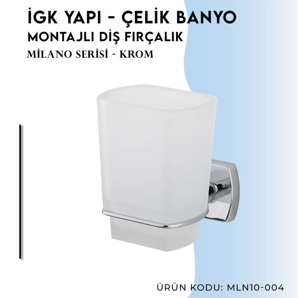 BANYOLİA - Çelik Banyo Milano Montajlı Diş Fırçalık (MLN10-004)