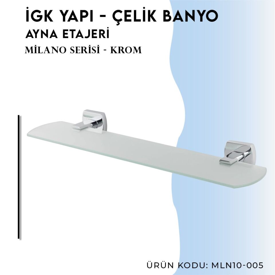 BANYOLİA - Çelik Banyo Milano Ayna Etajeri (MLN10-005)