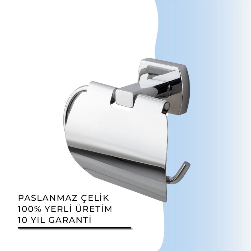 BANYOLİA - Çelik Banyo Milano Geniş Kapaklı Tuvalet Kâğıtlığı (MLN10-007)