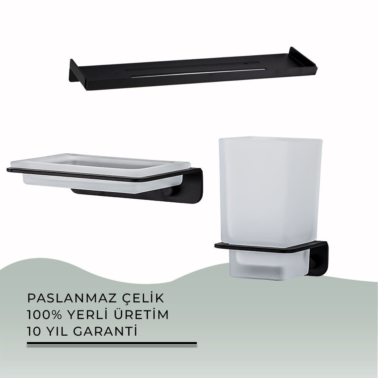 İGK YAPI - Çelik Banyo Paris DKP Banyo Aksesuar Seti - 30 (3 Parça)