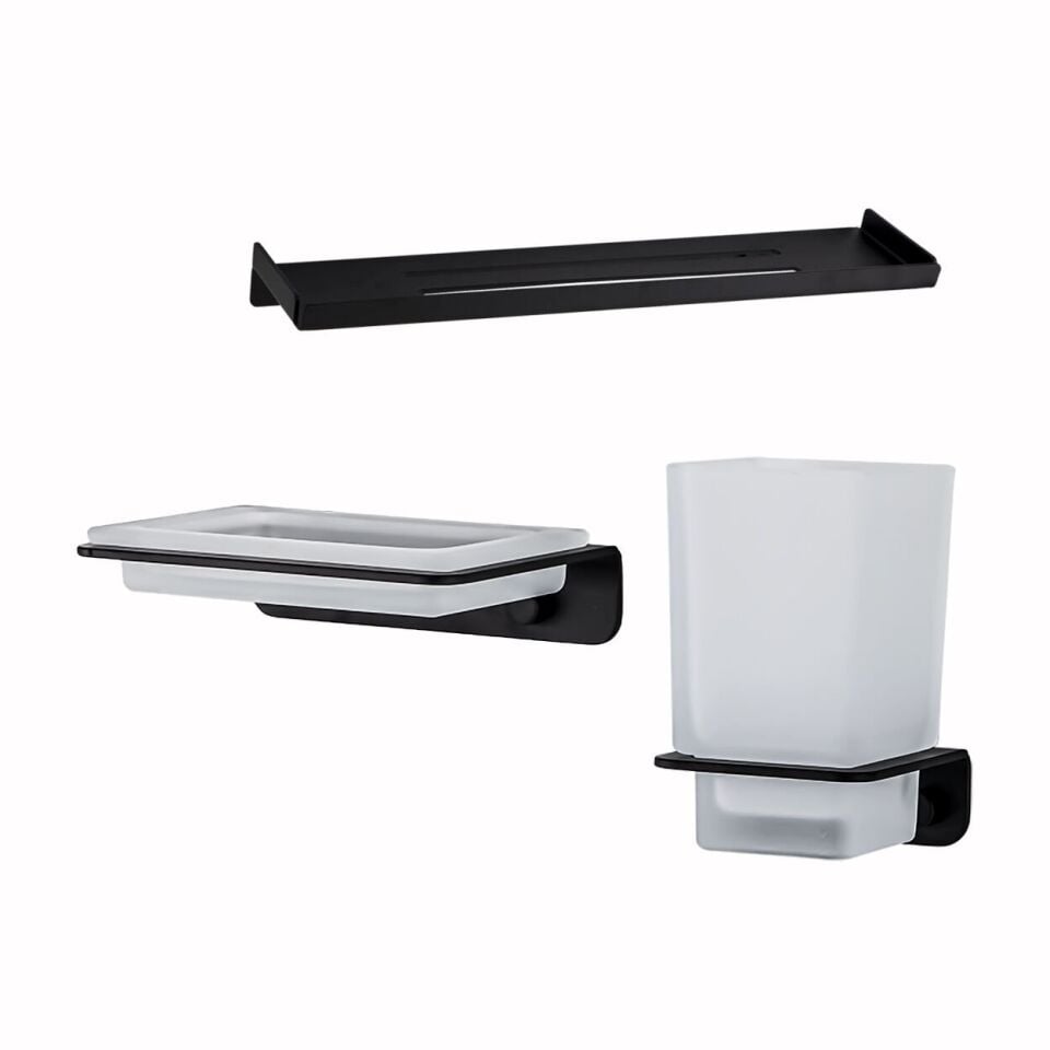 İGK YAPI - Çelik Banyo Paris DKP Banyo Aksesuar Seti - 30 (3 Parça)