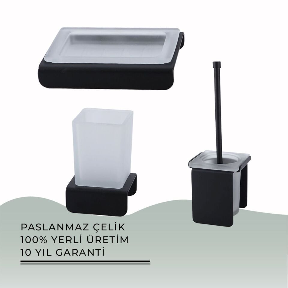 İGK YAPI - Çelik Banyo Paris DKP Banyo Aksesuar Seti - 32 (3 Parça)