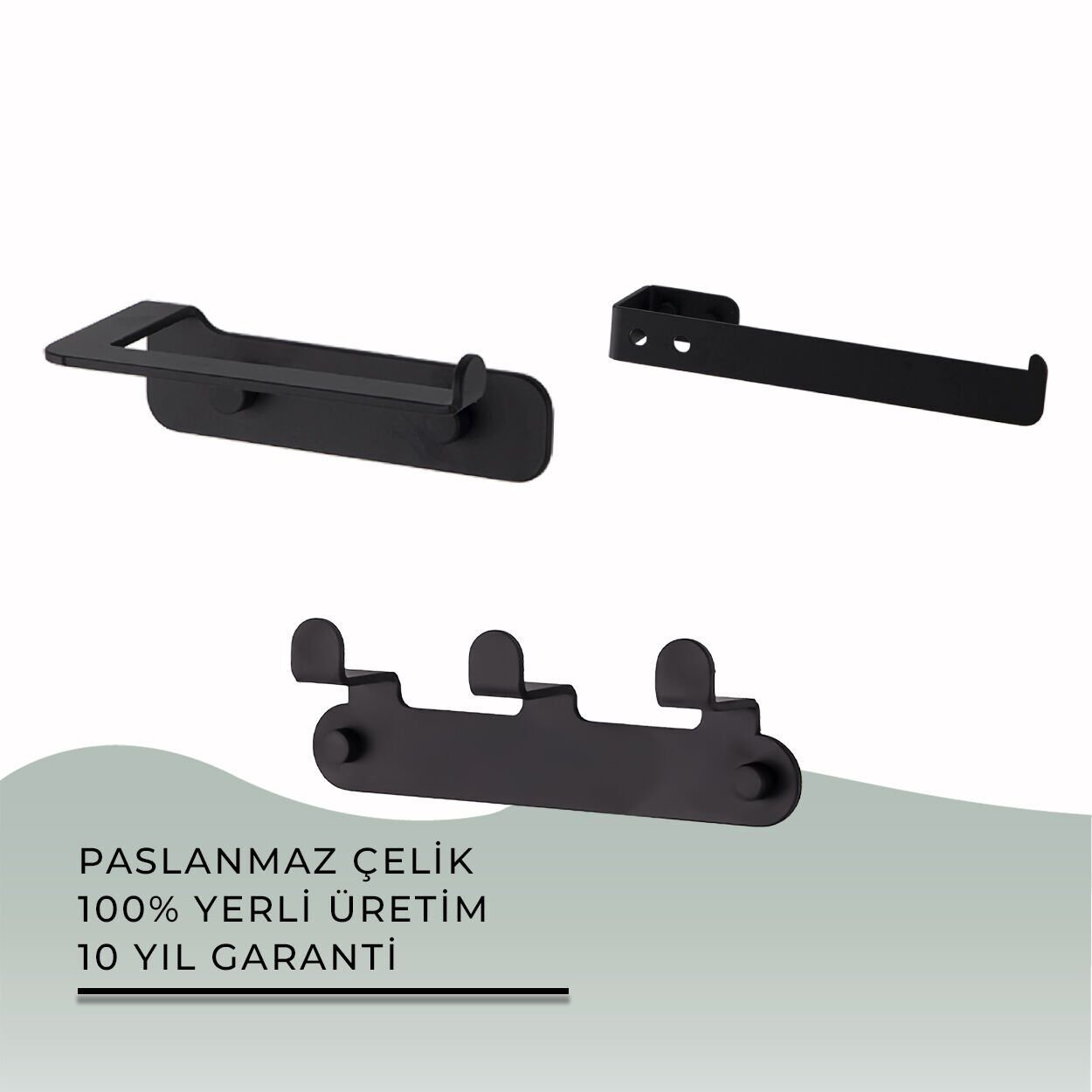 İGK YAPI - Çelik Banyo Paris DKP Banyo Aksesuar Seti - 33 (3 Parça)