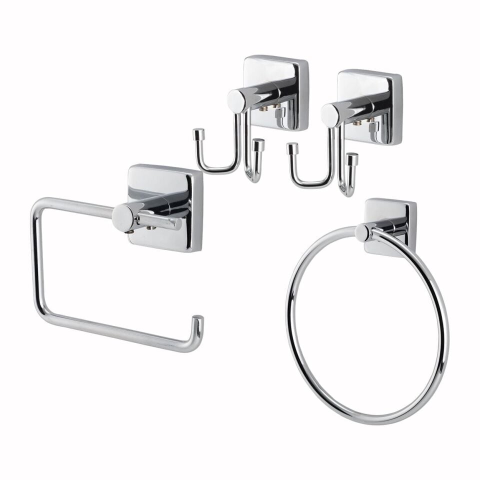 İGK YAPI - Çelik Banyo Vizyon Banyo Aksesuar Seti - 41 (3 Parça)