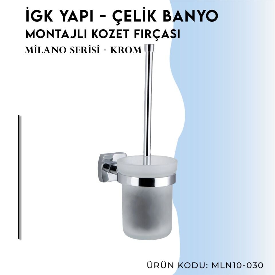 BANYOLİA - Çelik Banyo Milano Montajlı Klozet Fırçası (MLN10-030)
