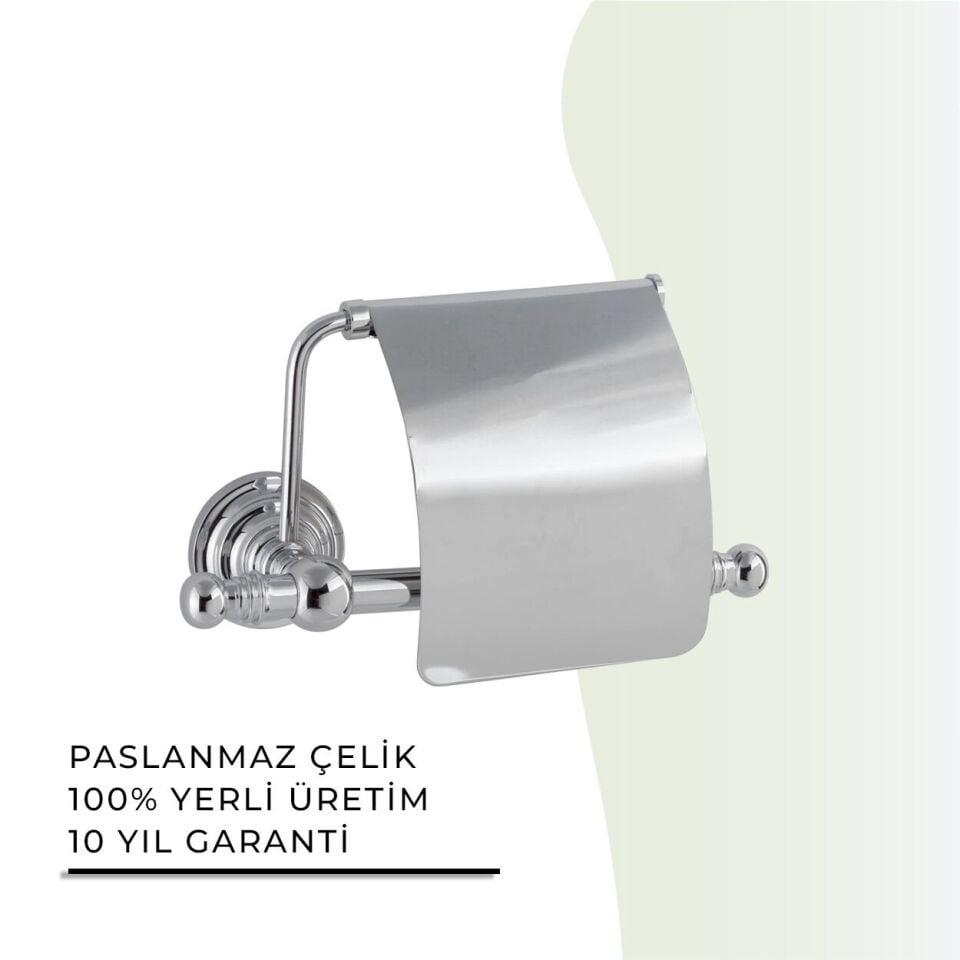 BANYOLİA - Çelik Banyo Ottoman Geniş Kapaklı Tuvalet Kâğıtlığı (OT10-007)