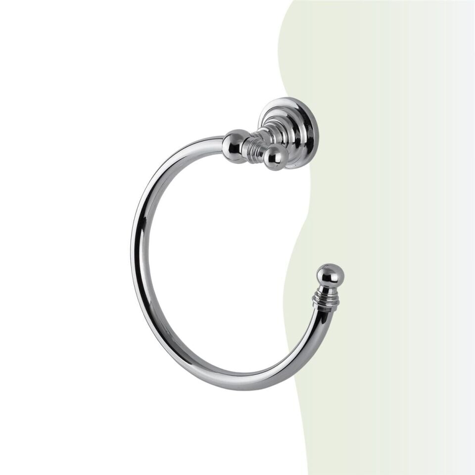 BANYOLİA - Çelik Banyo Ottoman Yuvarlak Havluluk (OT10-008)