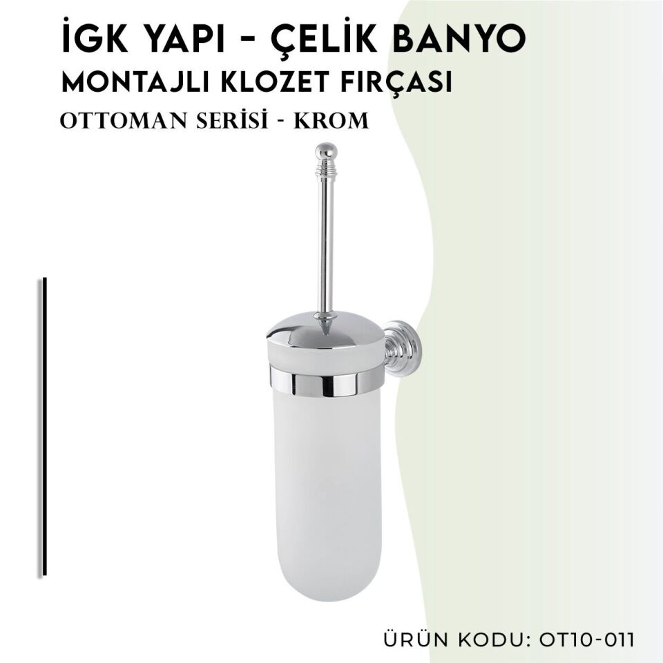 BANYOLİA - Çelik Banyo Ottoman Montajlı Klozet Fırçası (OT10-011)