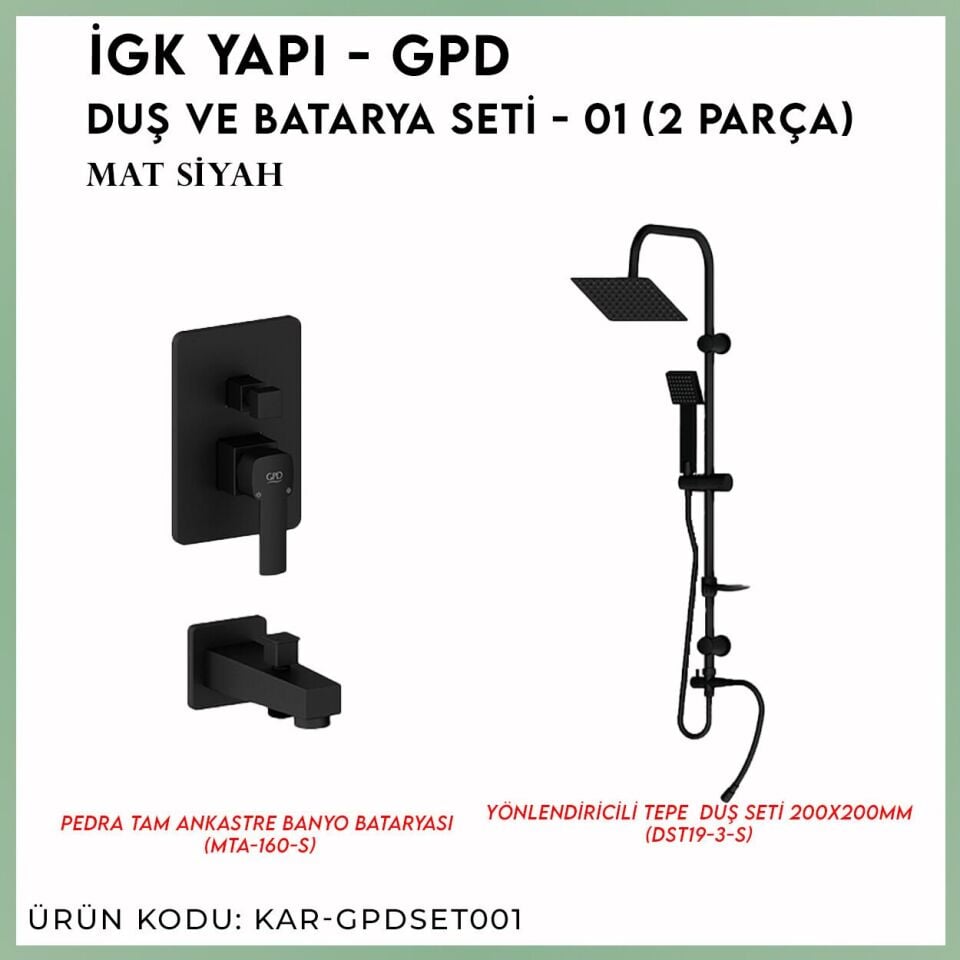 İGK YAPI - GPD Duş ve Batarya Seti - 01 (2 Parça)