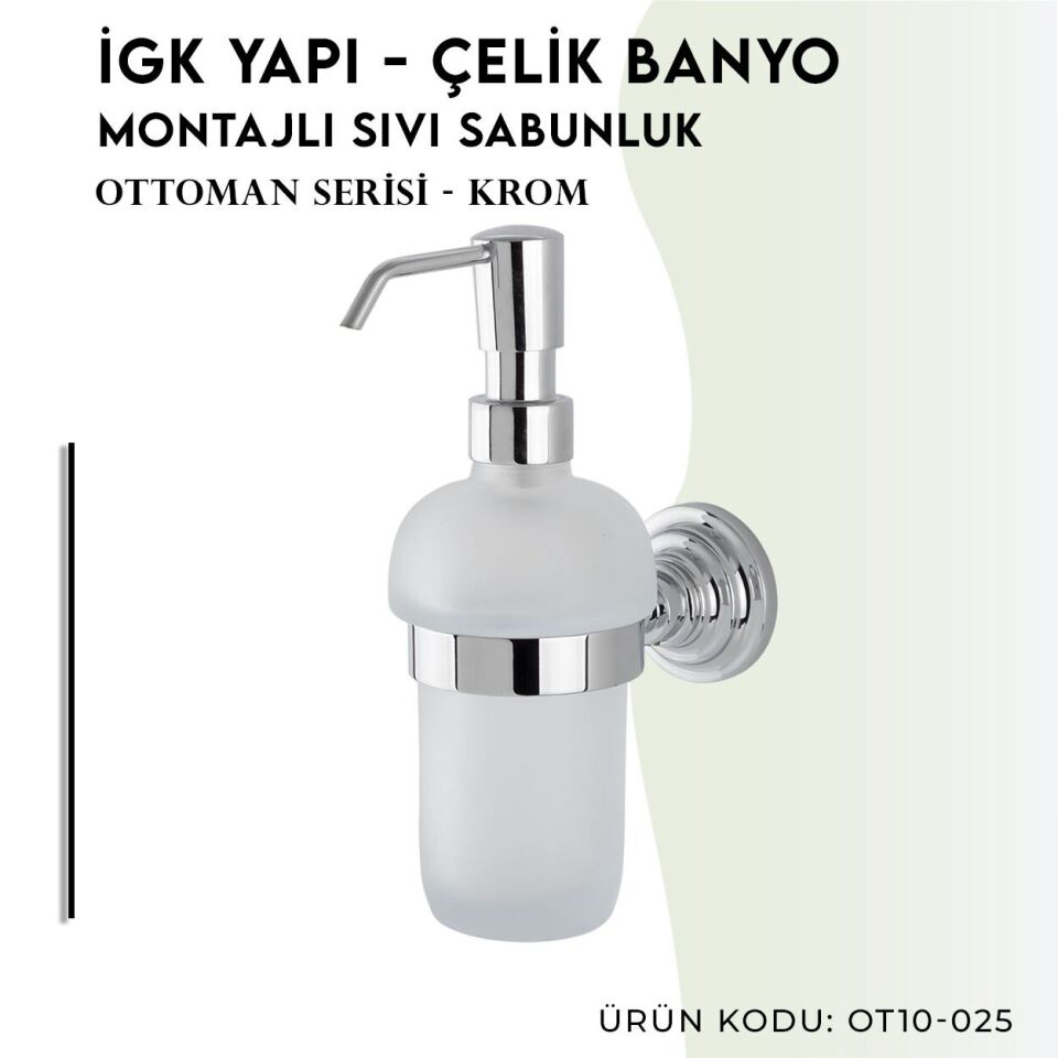 BANYOLİA - Çelik Banyo Ottoman Montajlı Sıvı Sabunluk (OT10-025)
