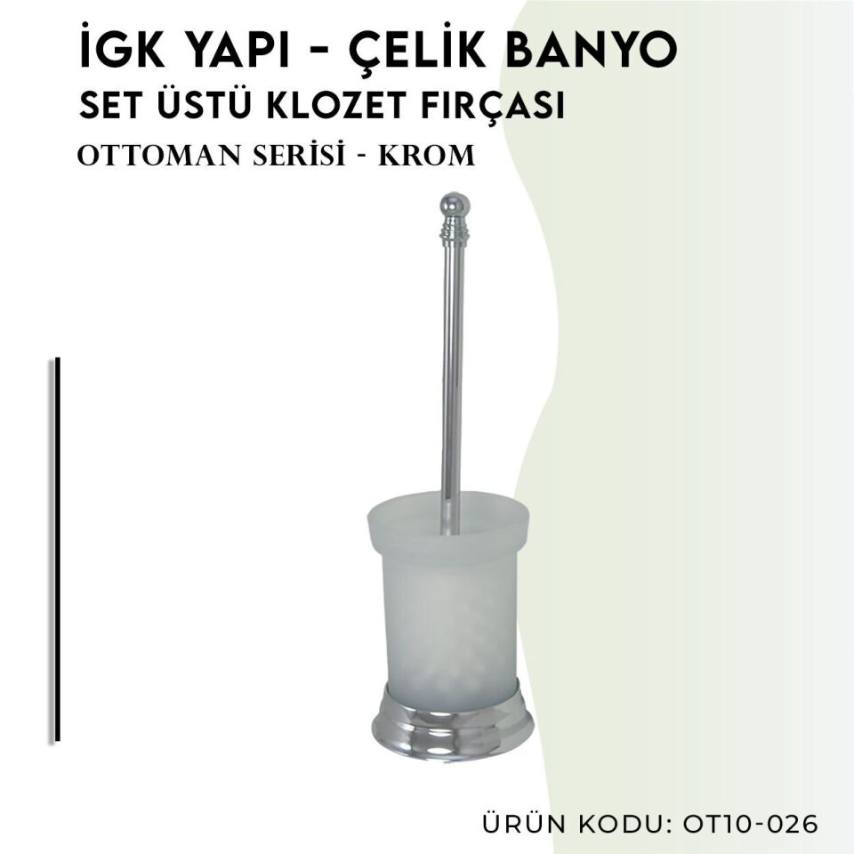 BANYOLİA - Çelik Banyo Ottoman Set Üstü Klozet Fırçası (OT10-026)