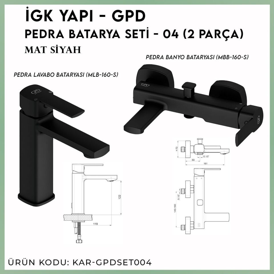 İGK YAPI - GPD Pedra Batarya Seti - 04 (2 Parça)
