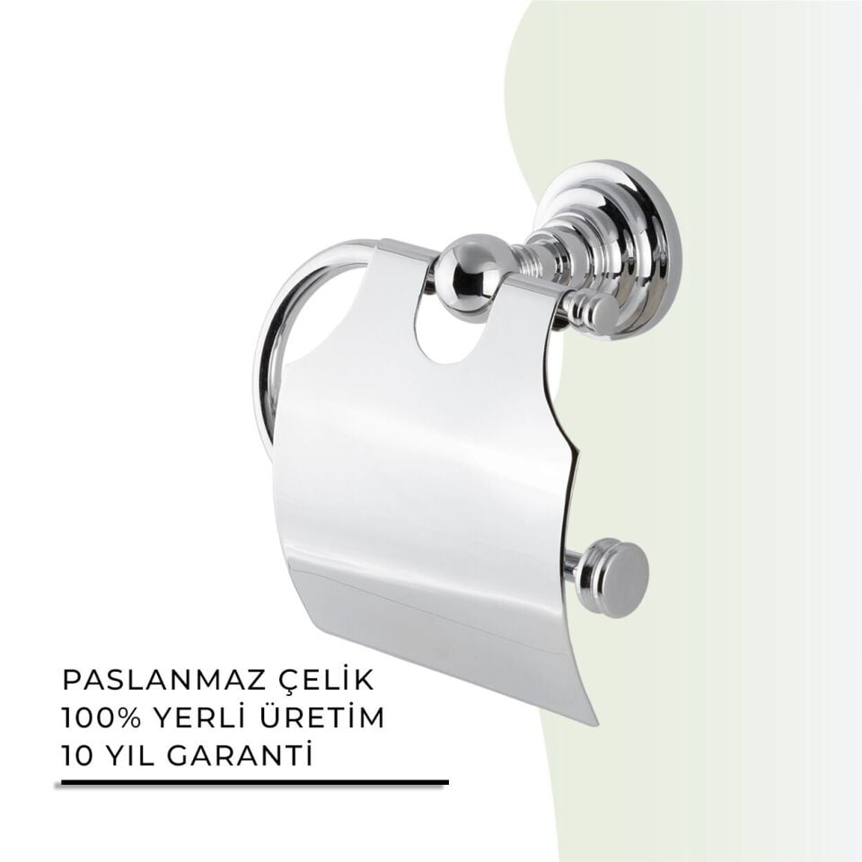 BANYOLİA - Çelik Banyo Ottoman Jule Kapaklı Tuvalet Kâğıtlığı (OT10-029)