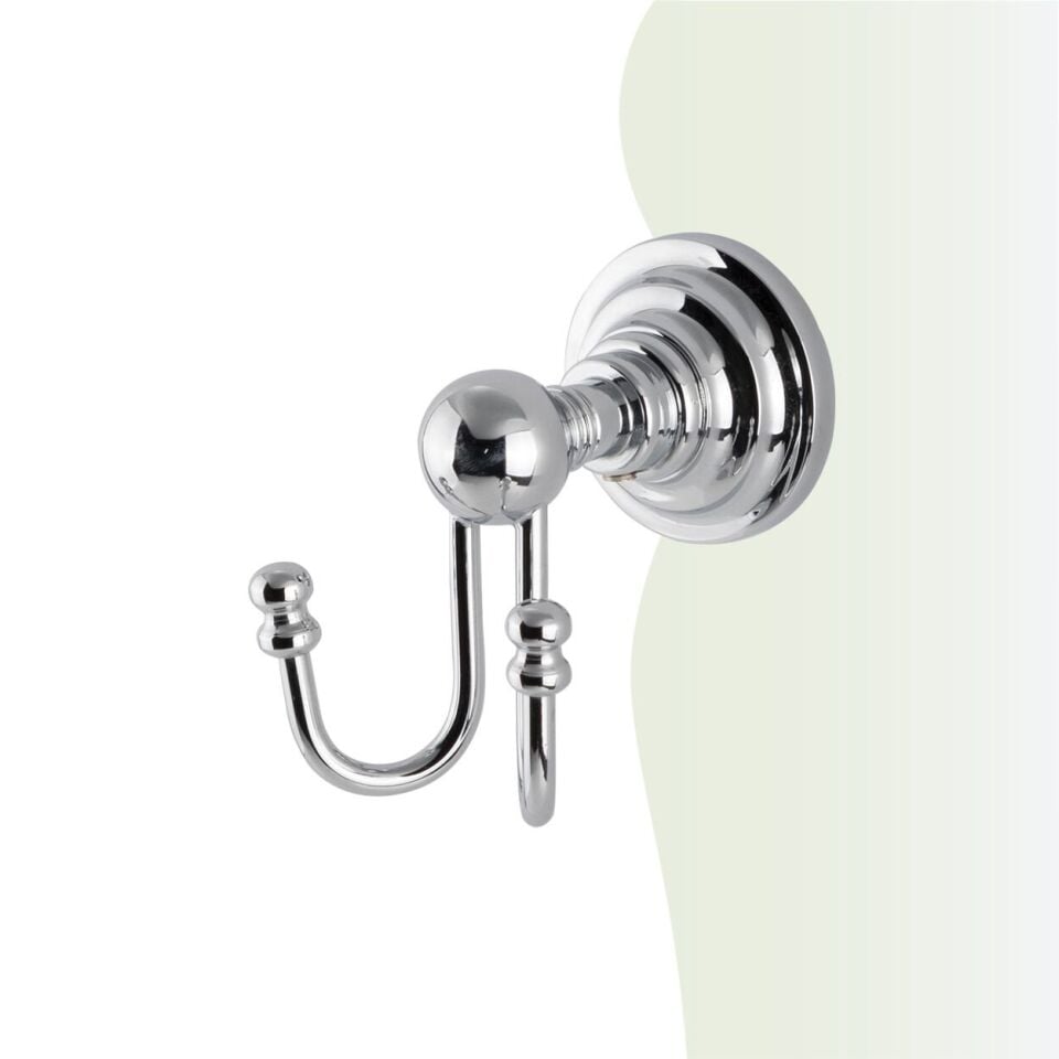 BANYOLİA - Çelik Banyo Ottoman İkili Askılık (OT10-040)