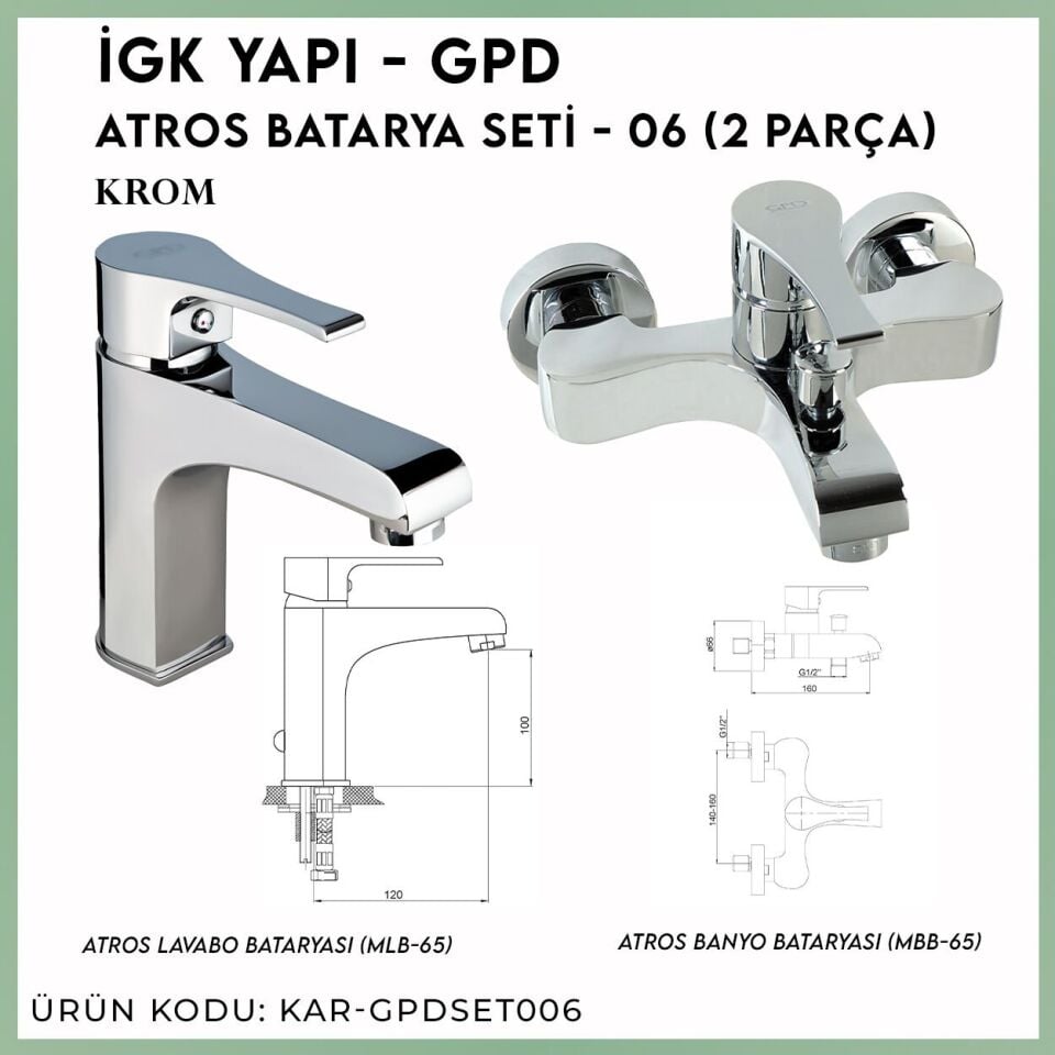 İGK YAPI - GPD Atros Batarya Seti - 06 (2 Parça)