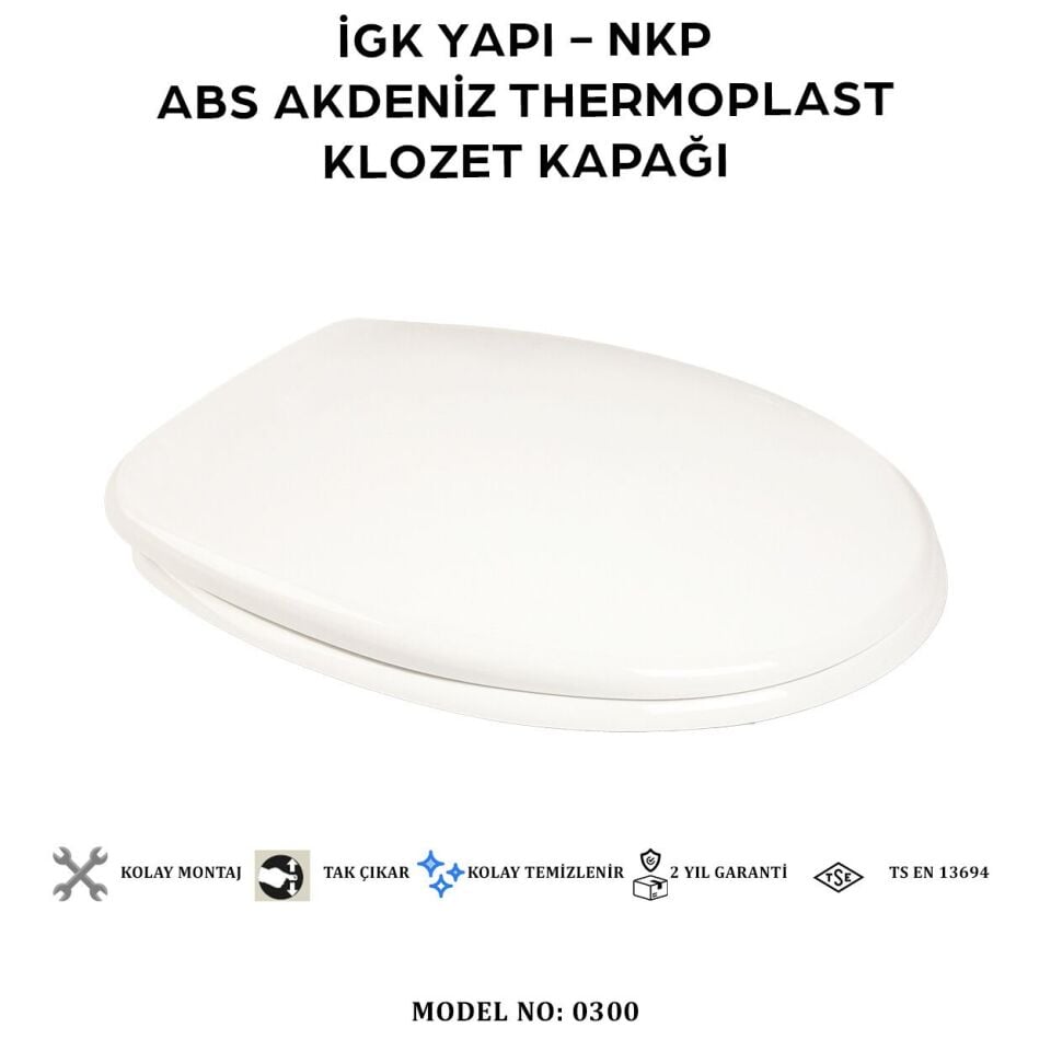 İGK YAPI - NKP 0300 ABS AKDENİZ Thermoplast Klozet Kapağı