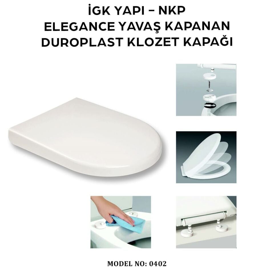 İGK YAPI - NKP 0402 ELEGANCE Yavaş Kapanan Duroplast Klozet Kapağı