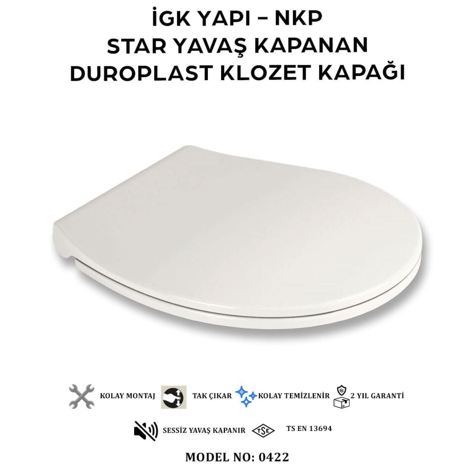 İGK YAPI - NKP 0422 STAR Yavaş Kapanan Duroplast Klozet Kapağı