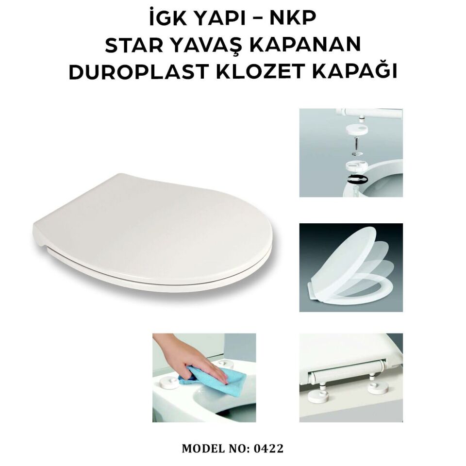 İGK YAPI - NKP 0422 STAR Yavaş Kapanan Duroplast Klozet Kapağı