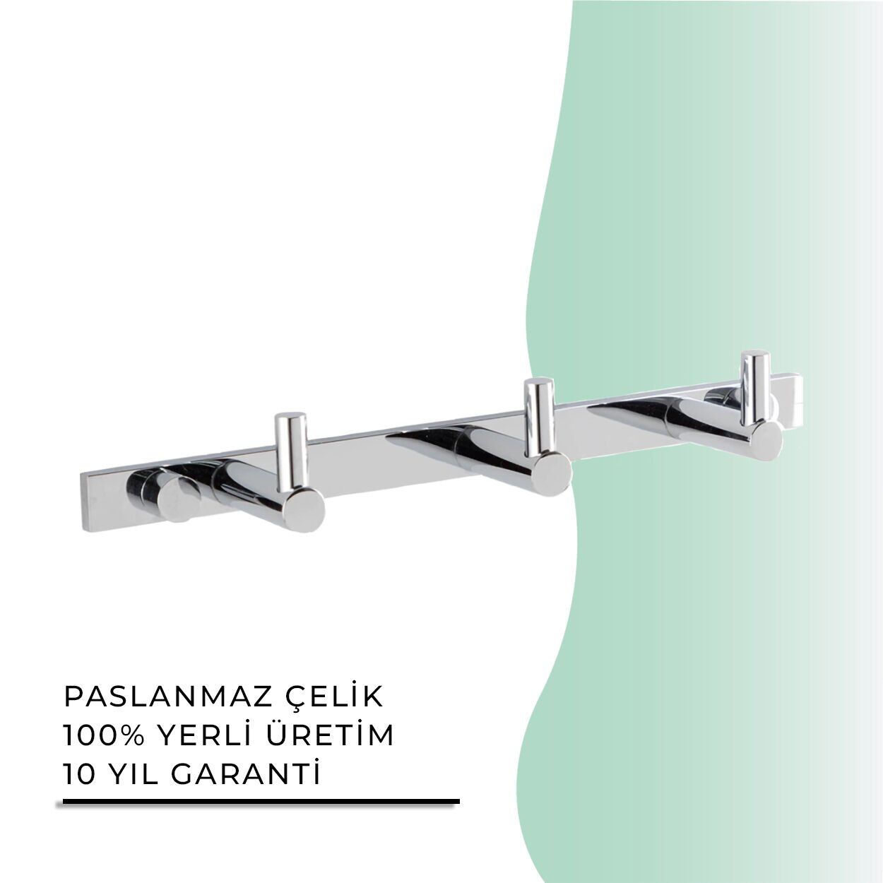 BANYOLİA - Çelik Banyo Mercan Üçlü Askılık (MS10-059)