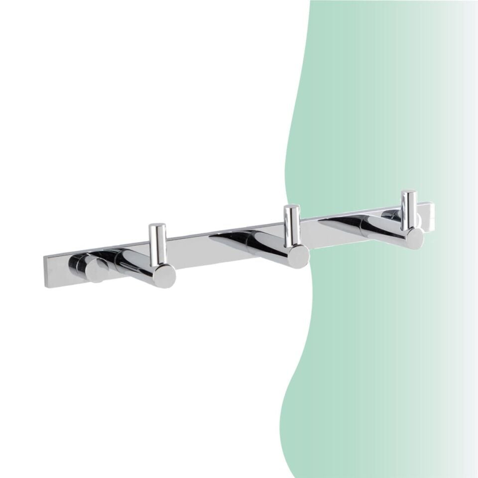 BANYOLİA - Çelik Banyo Mercan Üçlü Askılık (MS10-059)