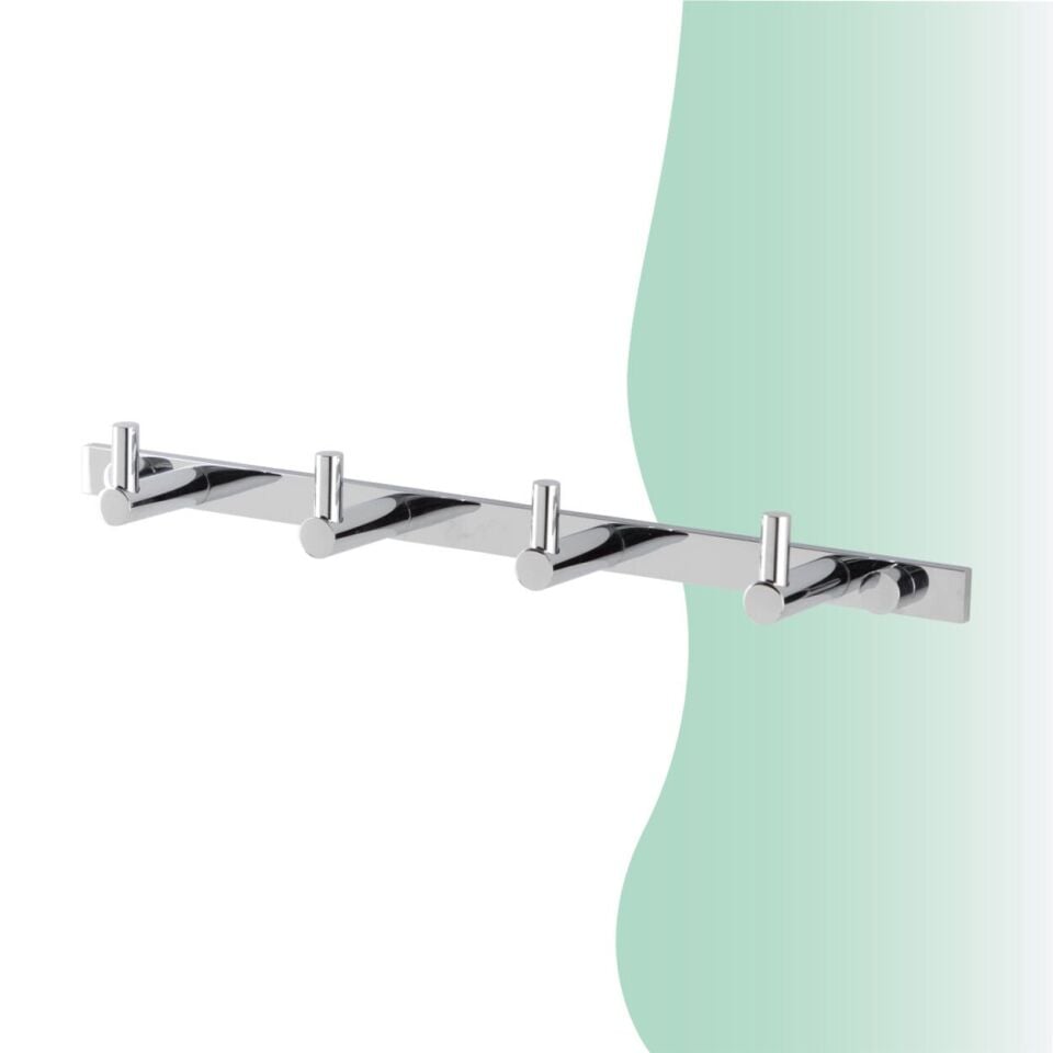 BANYOLİA - Çelik Banyo Mercan Dörtlü Askılık (MS10-060)