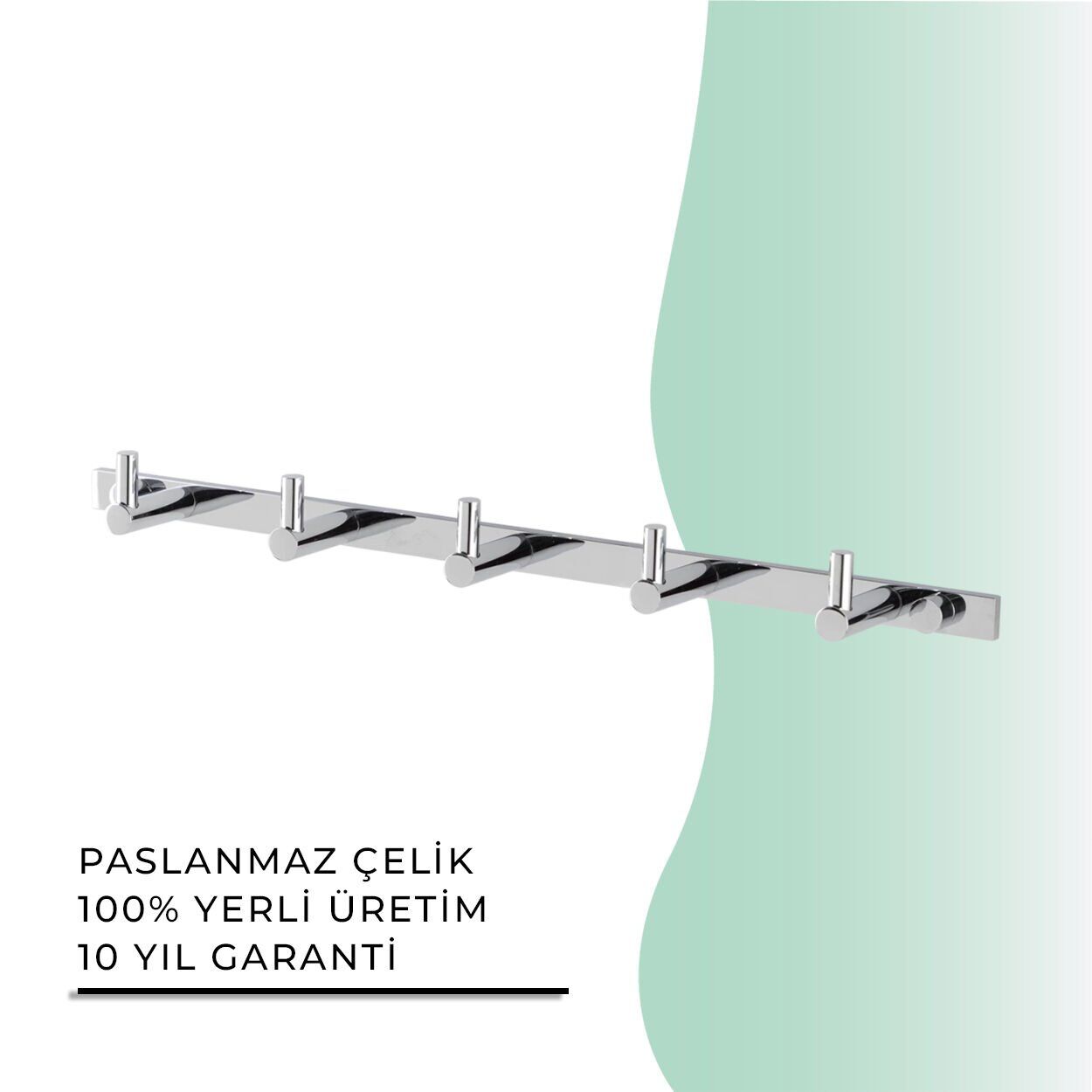 BANYOLİA - Çelik Banyo Mercan Beşli Askılık (MS10-061)